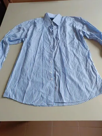 Chemise manches longues rayé bleu et blanc emporio fashion taille l