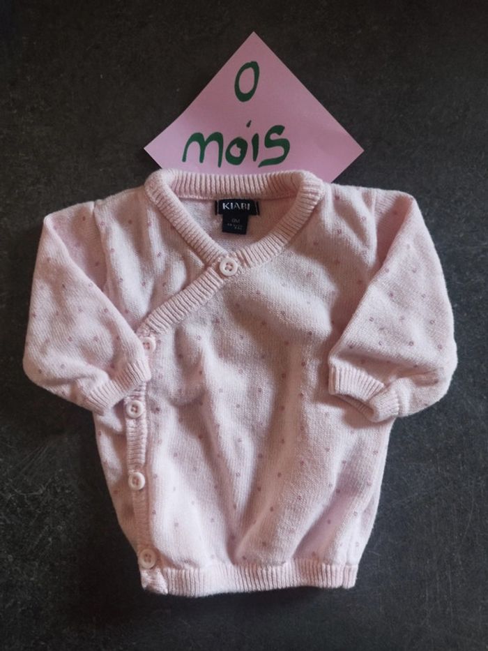 Gilet croisé rose 0 mois