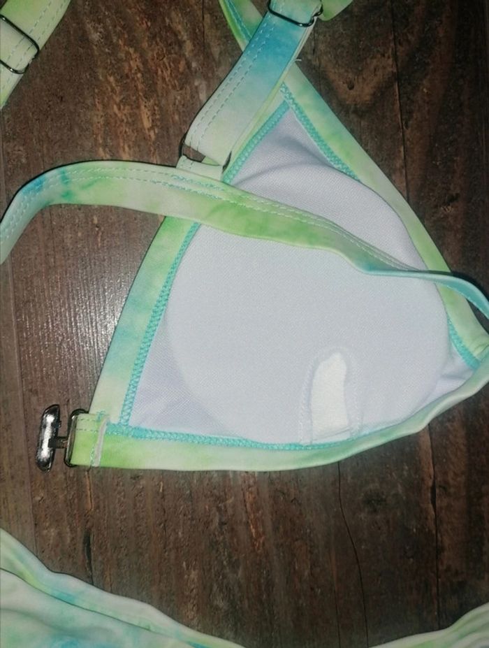 Maillot de bain 2 pièces femme taille S 36 couleur pastels vert turquoise - photo numéro 4