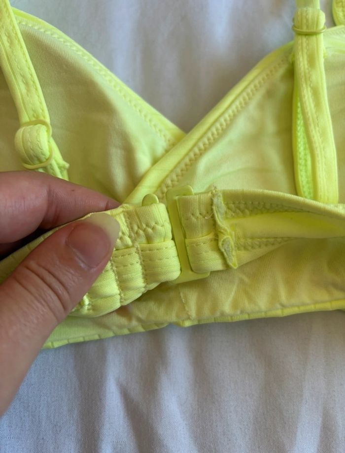Haut de maillot de bain - bikini jaune fluo croisé penti taille XS/34 neuf - photo numéro 5