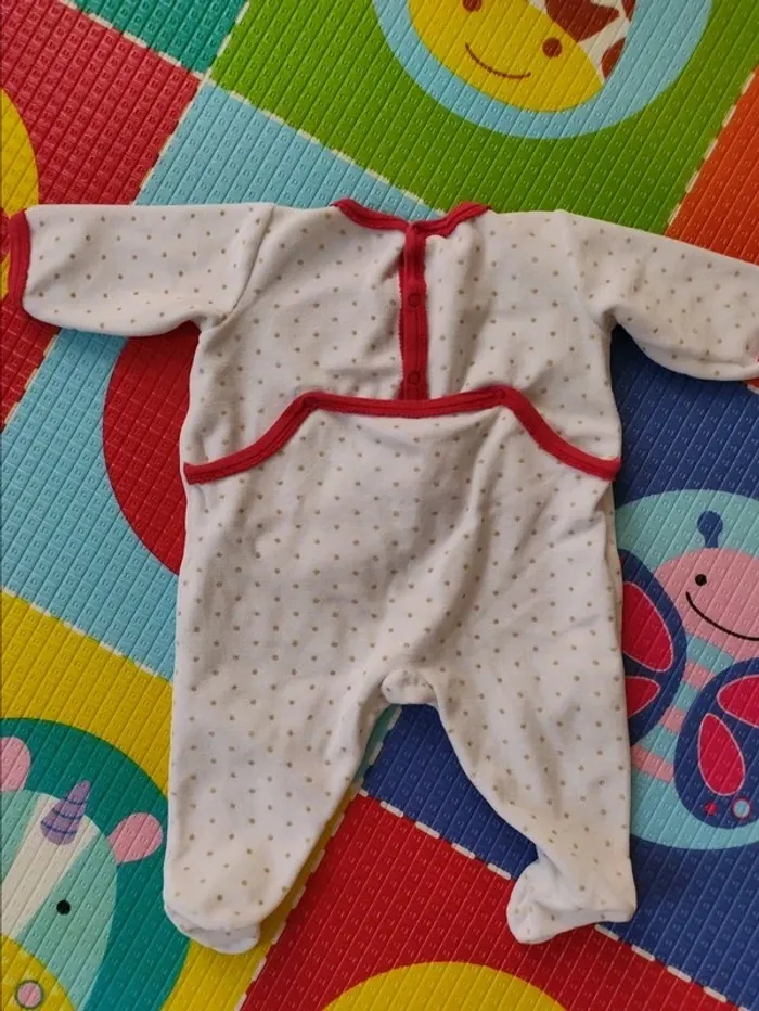 Pyjama velours blanc Petit Bateau 3 mois - photo numéro 5