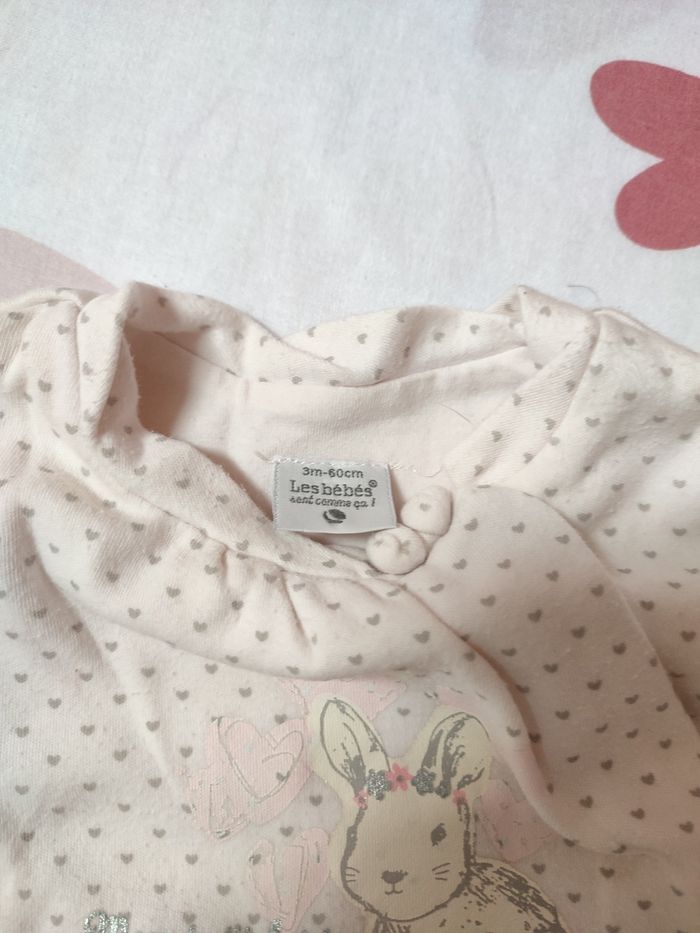 Ensemble bébé fille - Lapin - 3 mois - Bon état - Les bébés sont comme ça - photo numéro 4