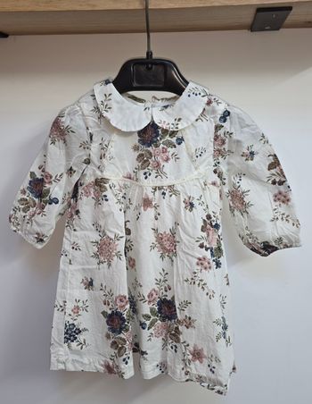 Robe ML blanche cassé fleurie tartine et chocolat 1 an