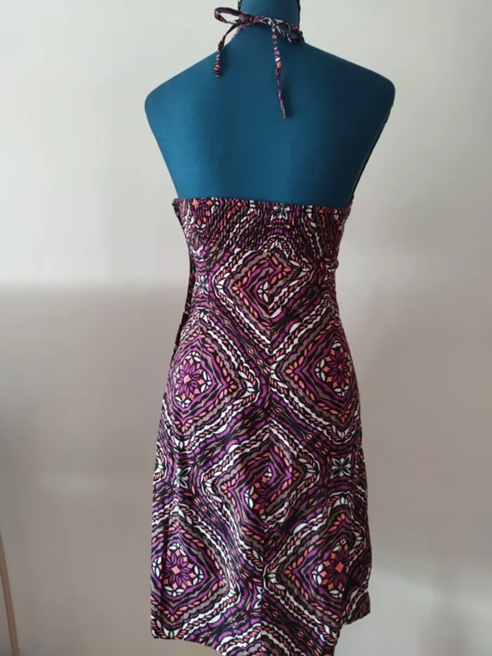 Robe d'été dos nu violette YK2 coton - photo numéro 2