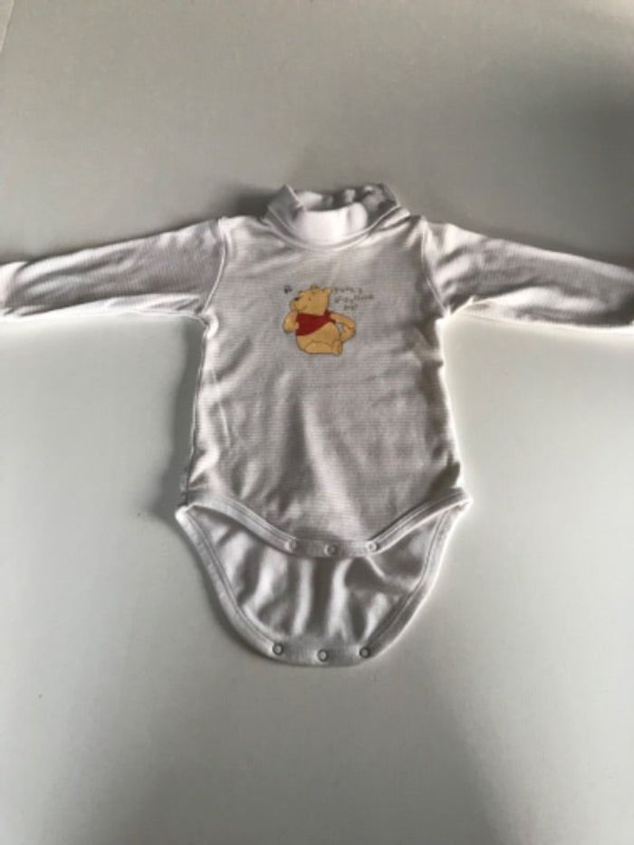 Body bébé blanc/beige à col roulé Winnie 6 mois