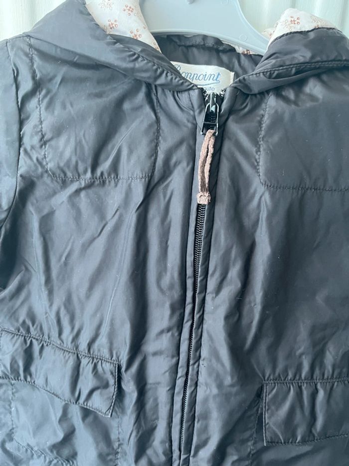 Doudoune longue noir avec reflets marron foncé - photo numéro 3