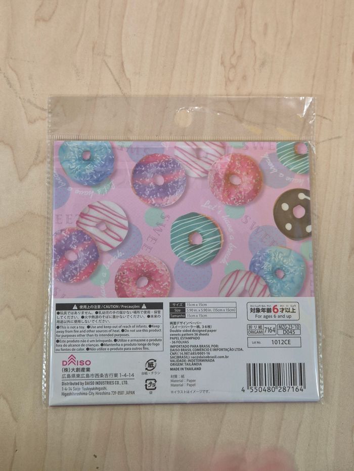 Papier Origami Daiso "Sweets Pattern" - photo numéro 2