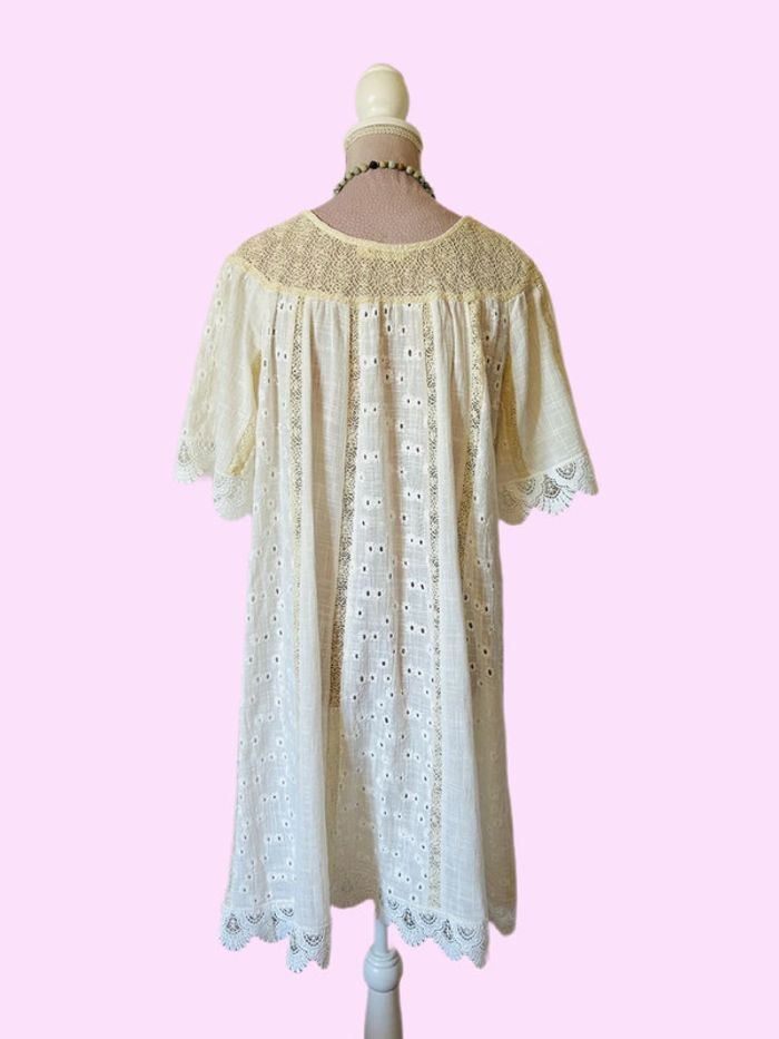 🌸🧚Robe en lin champêtre Bohochic Fairy Cottagecore Whimsical embroidered linen dress🧚🌸 - photo numéro 10