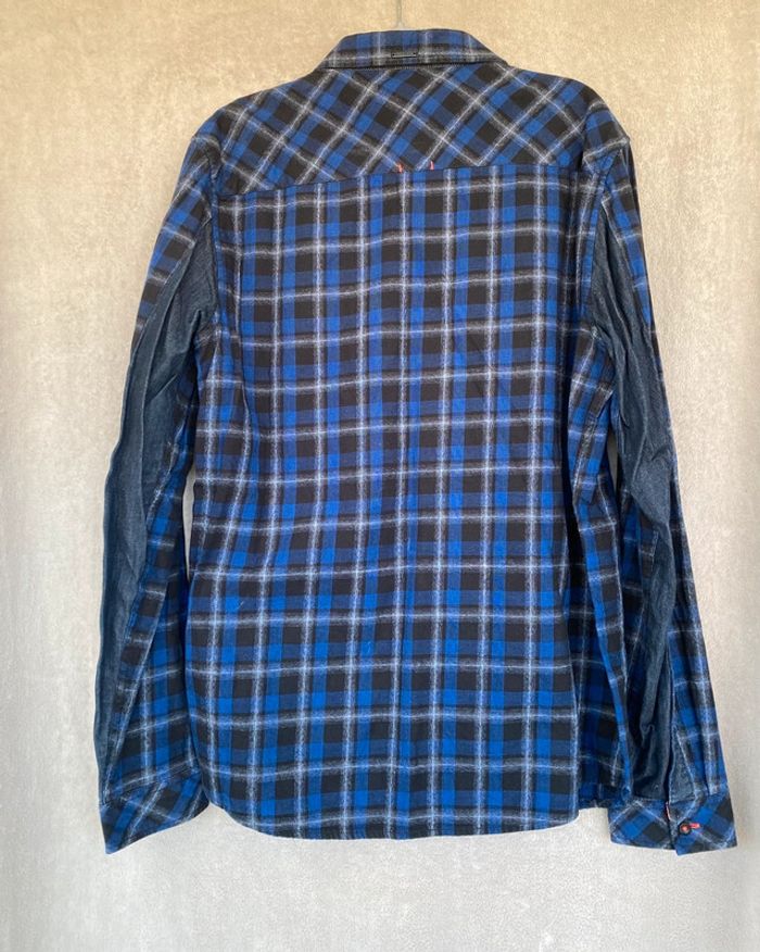 Chemise à carreaux homme bleue - photo numéro 2