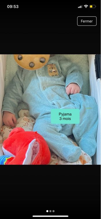 Pyjama chaud velours 3 mois