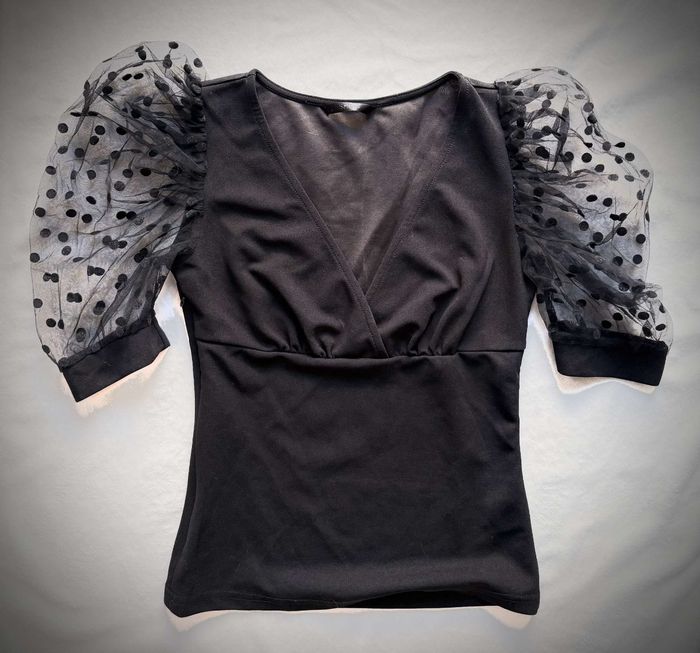Top avec manche bouffantes femme