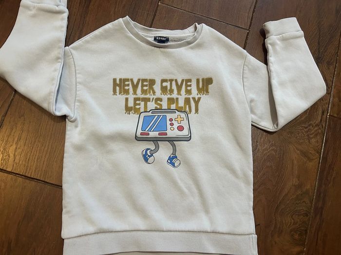 ensemble de 2 sweats en coton Bleu clair et blanc Kiabi 5 ans - photo numéro 2