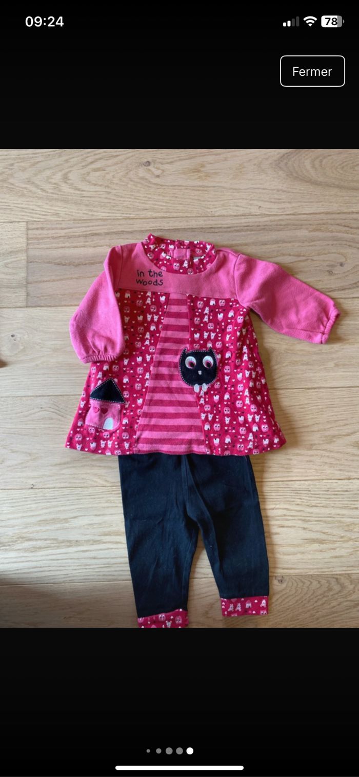 Lot 3 tenues/ ensemble fille 3-6 mois printemps - photo numéro 4