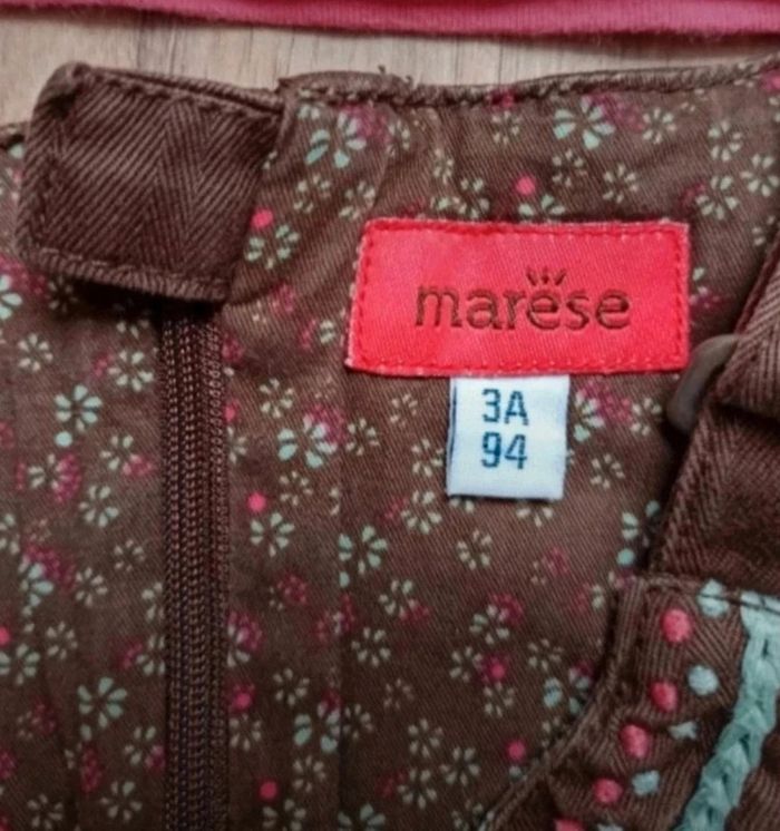 Robe marron fille 3 ans avec broderies Marèse - photo numéro 2