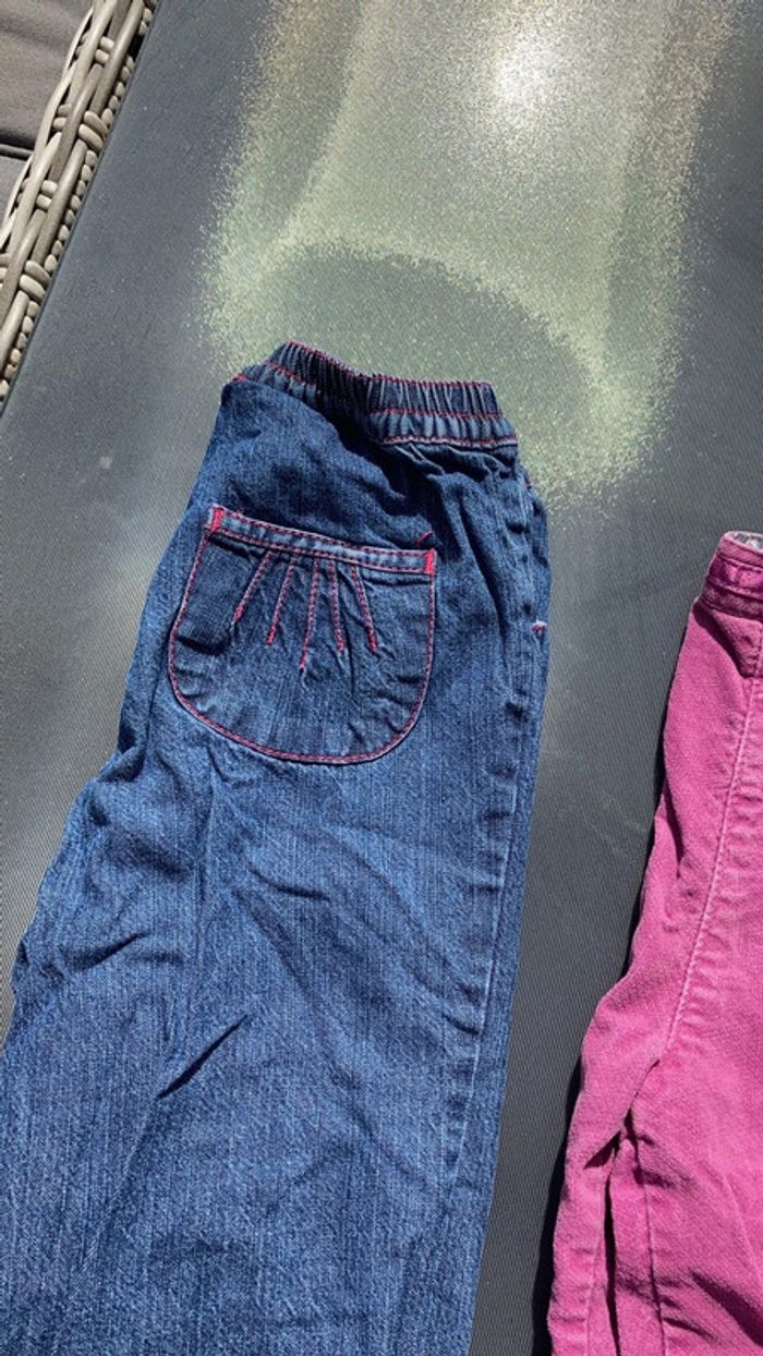 Lot ensemble pantalon jean vêtement fille enfant taille 24 mois 2 ans - photo numéro 2