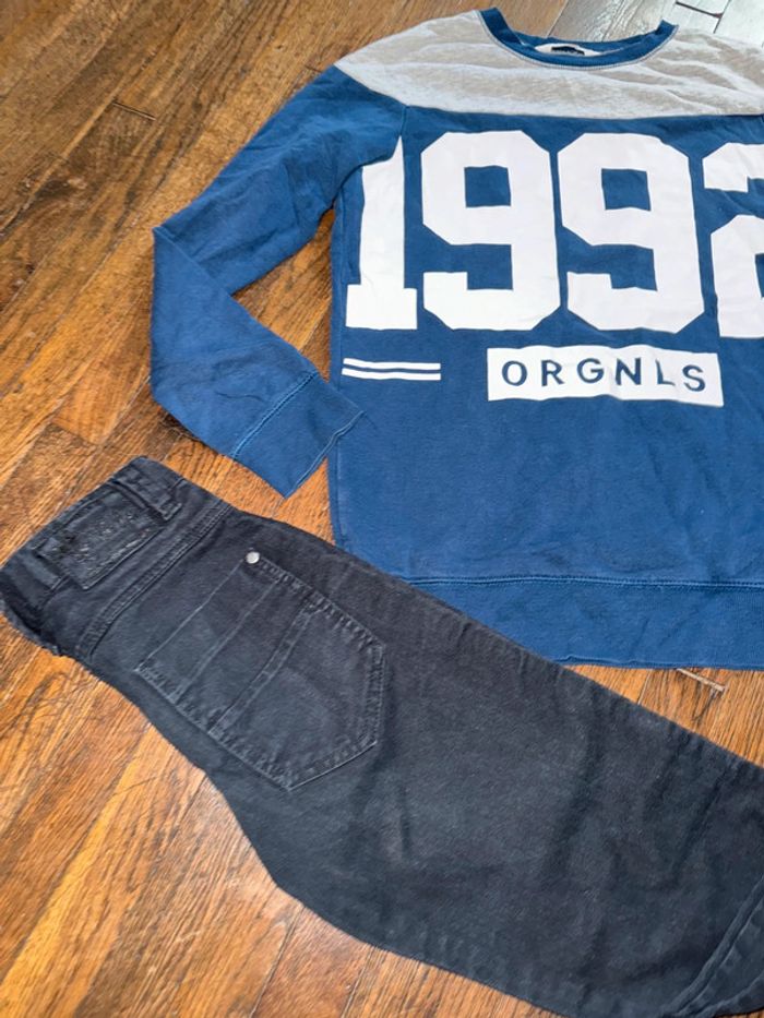 Sweat H&M (bon état ) et jeans okaidi (très bon état ) 14 ans - photo numéro 2
