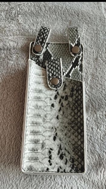 Pochette grise motif animal 19x9 cm