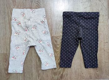 Lot 2 leggings pantacourts, bébé filles 12 mois