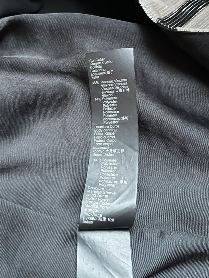 Veste blazer rayures noires et argentées en velours - photo numéro 17