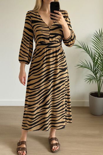 Robe longue imprimé zèbre marron et noir - Vila taille 38