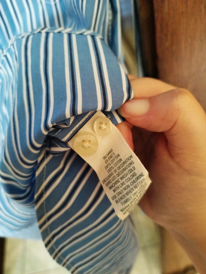 Chemise bleu rayures American Eagle S/36 vintage - photo numéro 12