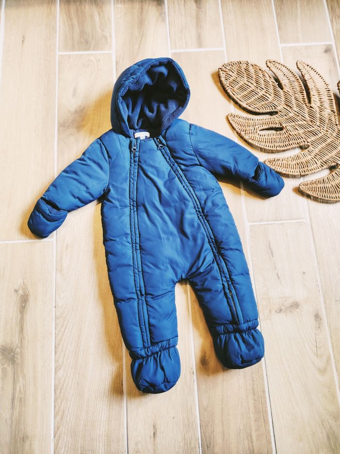👶Vertbaudet - Combi-pilote/combinaison bleu-mixte file Ou garçon - Taille 3mois
