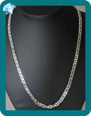 Collier maille Marine 5mm 55cm plaquage argent