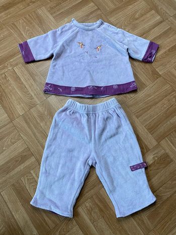 Pyjamas 2 pièce mauve taille 3 mois Kiabi Baby