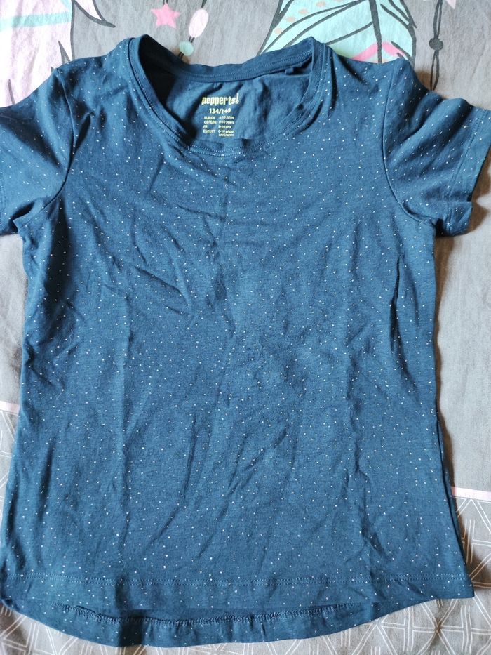 T shirt marine a pailette