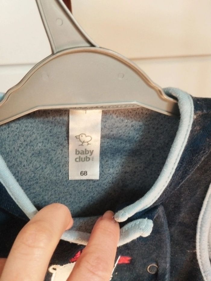 Lot de 3 pyjamas velours 1 pièce bébé garçon taille 6 mois - photo numéro 9