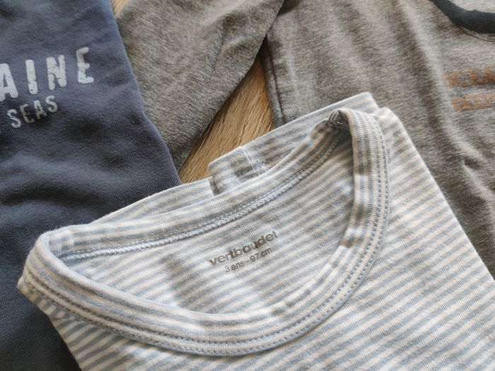 Lot de 3 tee shirt maillot de corps VERTBAUDET Taille 3 ans - photo numéro 2