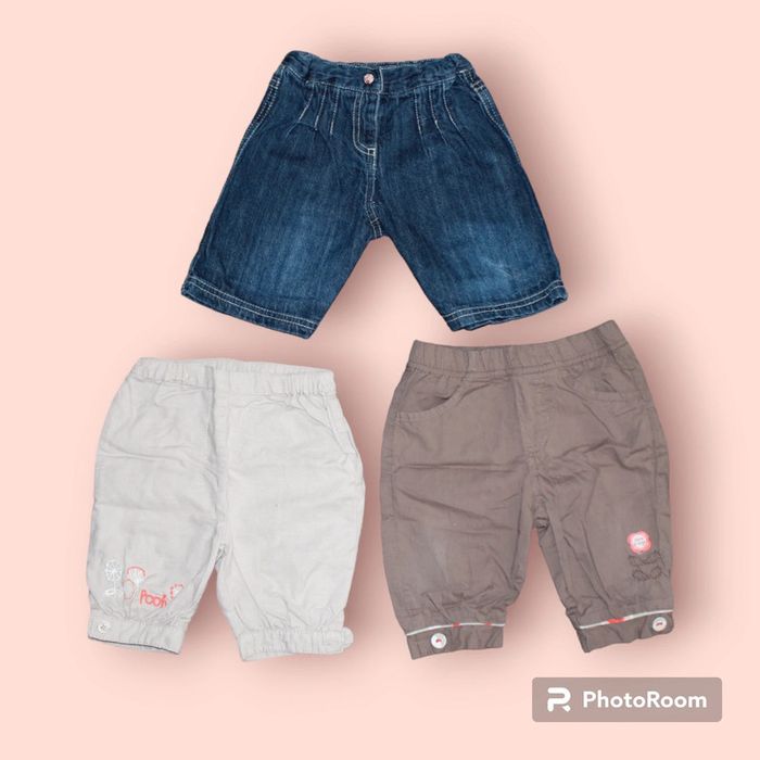 Lot de 3 pantacourts taille 12 et 18 mois - photo numéro 2