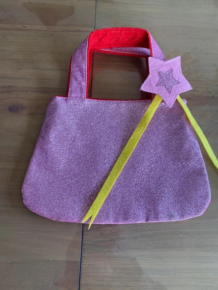 Sac rose à paillettes Pakhuisoost et ceinture rose petite fille - photo numéro 2