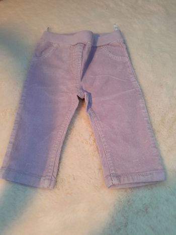 ​Pantalon Bébé Velours Côtelé Lilas/Mauve Clair (Taille 68 / 6 Mois) - Baby Club