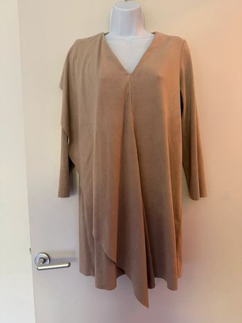 Robe tunique effet daim beige Zara