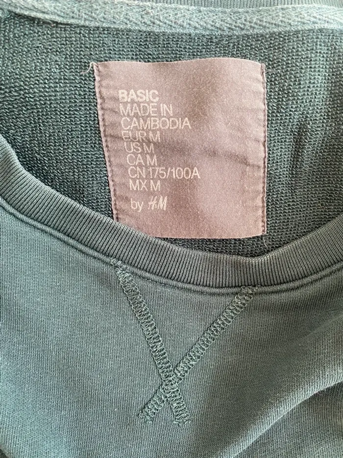 Sweat vert H&M Homme - photo numéro 4