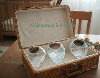 Lot de 3 bavoirs Naissance à 9 mois Création unique artisanale