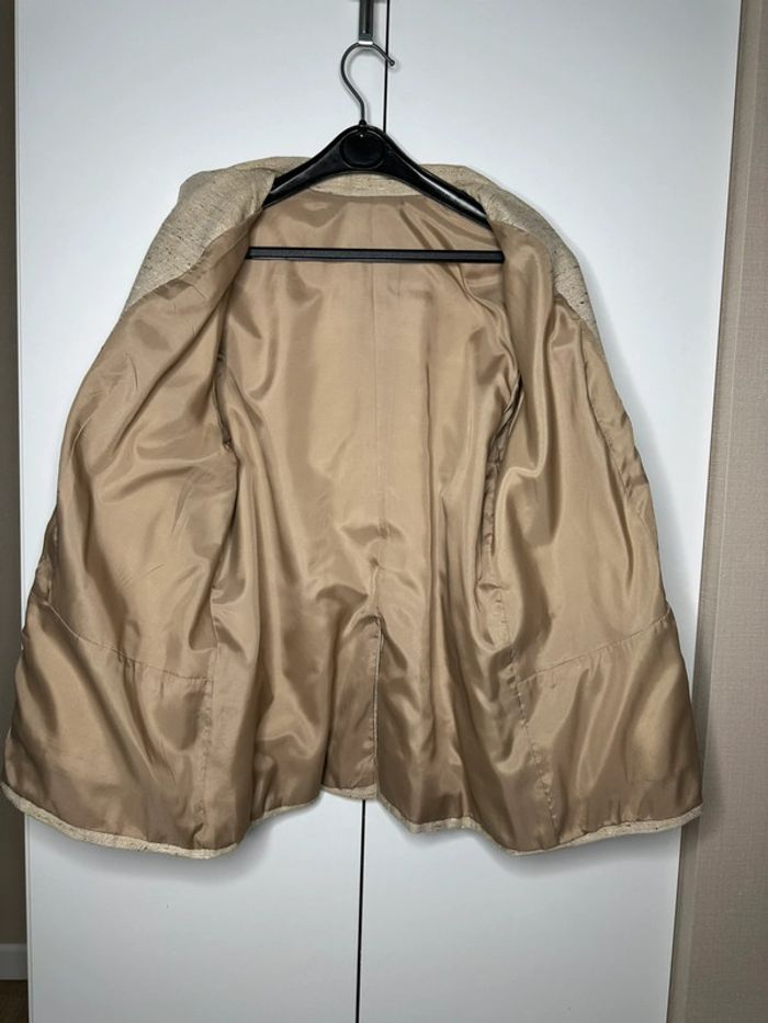 Veste en lin beige – Façon tailleur – Taille 40/42 - photo numéro 5