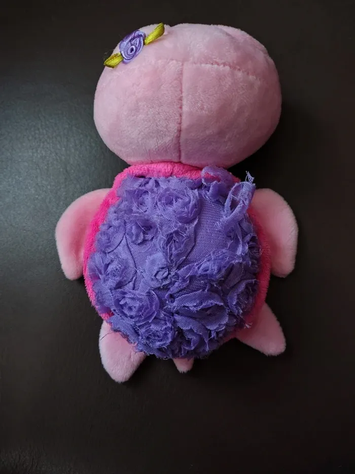 Peluche rosie la tortue rose violette fleur ty - photo numéro 2