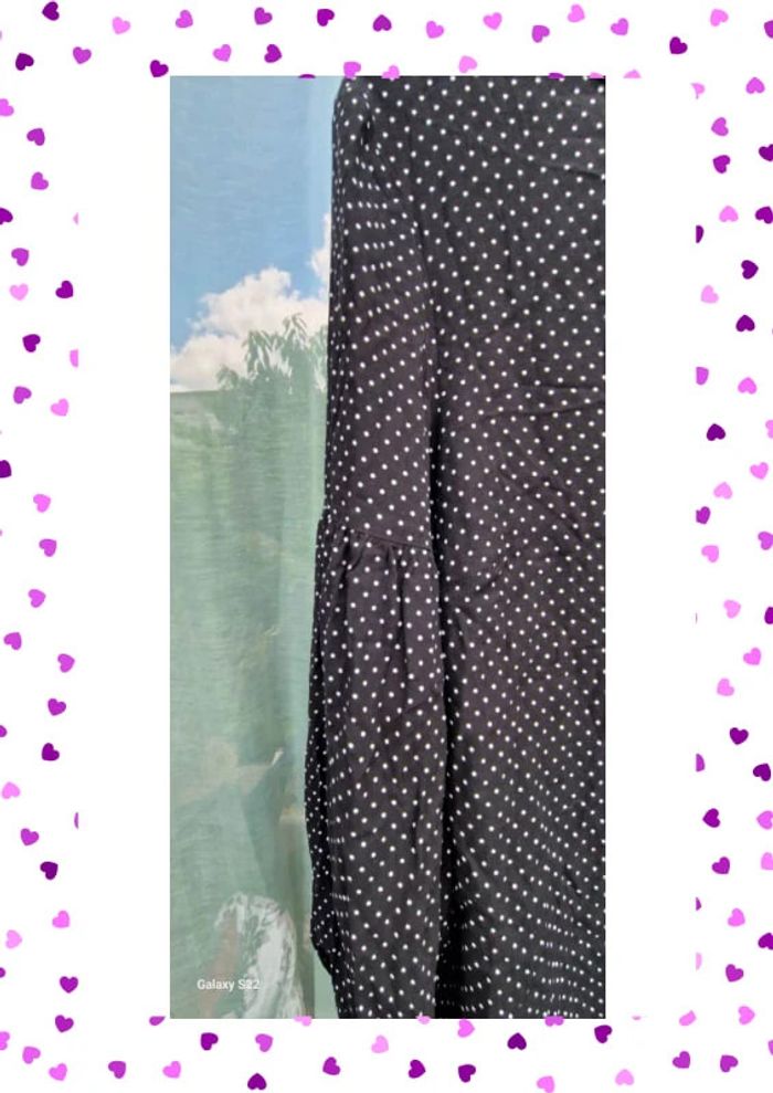 Haut H&M taille 46 noir pois blanc - photo numéro 2