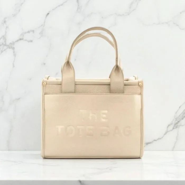 Sac the tote bag doré taille moyenne neuf 30x22x10 cm - photo numéro 2