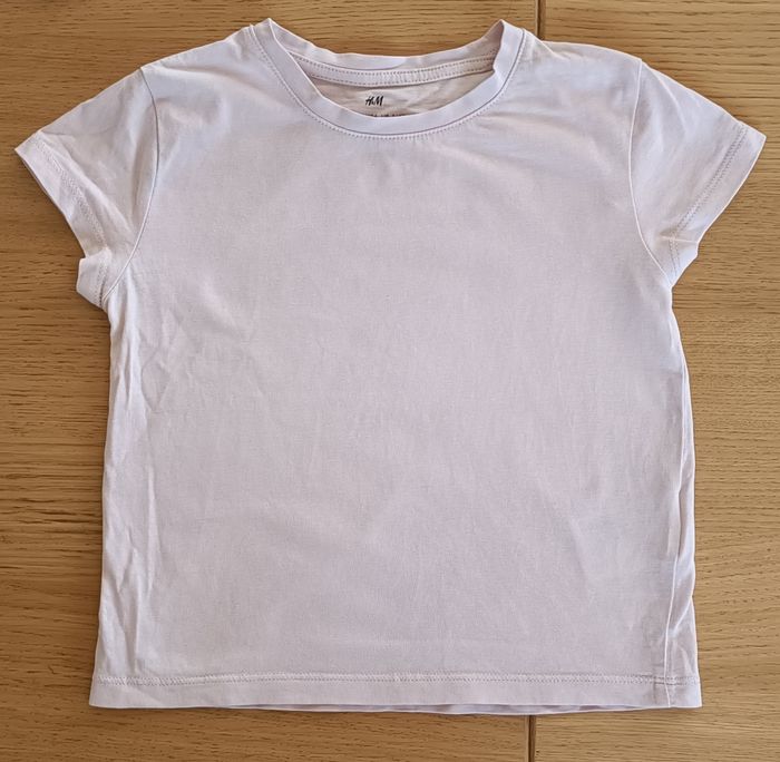 LOT : 6 t-shirts col rond manches courtes coton H&M unis 2-4 ans fille - photo numéro 6