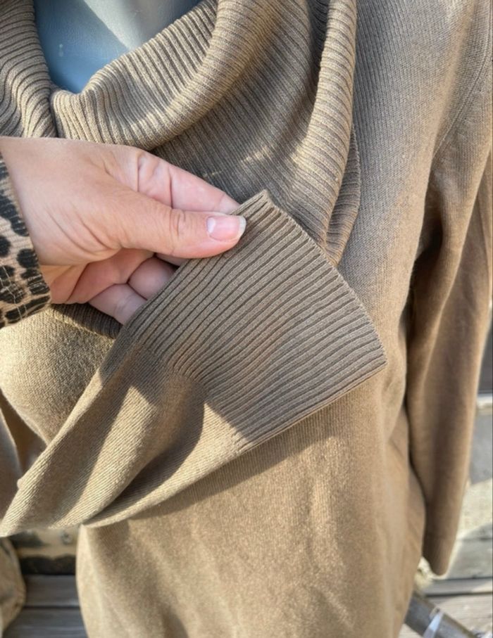 Pull en maille col rouler beige - In Extenso - photo numéro 4