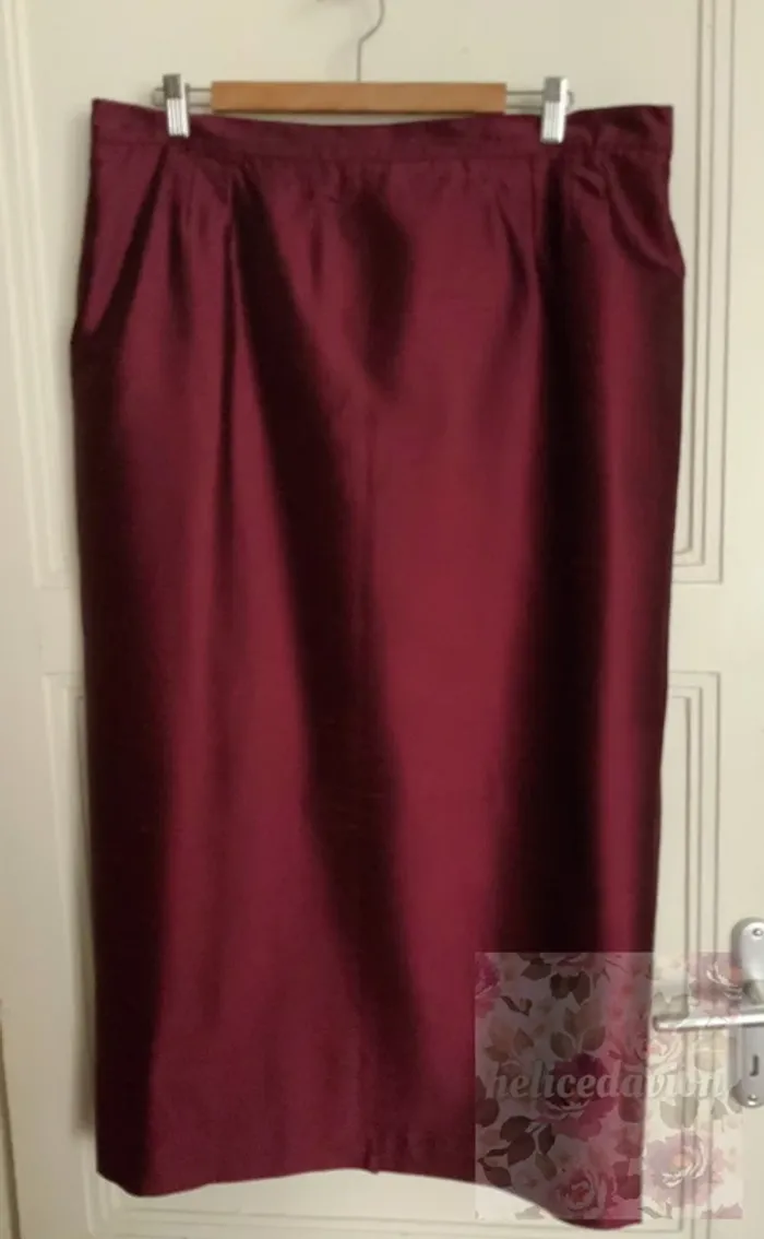 Jupe longue Marina Rinaldi Bordeaux taille 48 (27) en soie mélangée