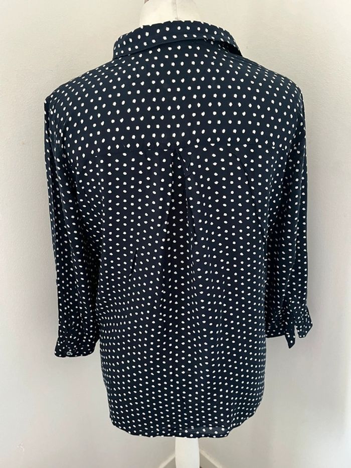 Chemisier marine motifs blanc Zara S - photo numéro 5
