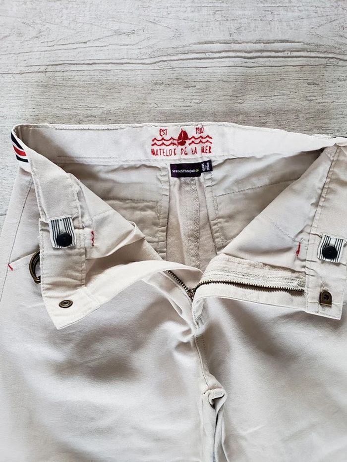 Pantalon en toile beige avec ceinture 10 ans Sergent Major - photo numéro 3