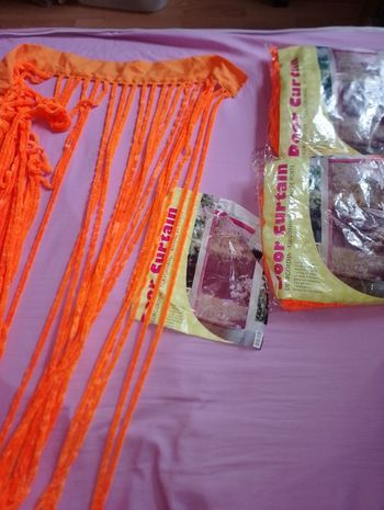 Rideau de porte orange fluo neuf