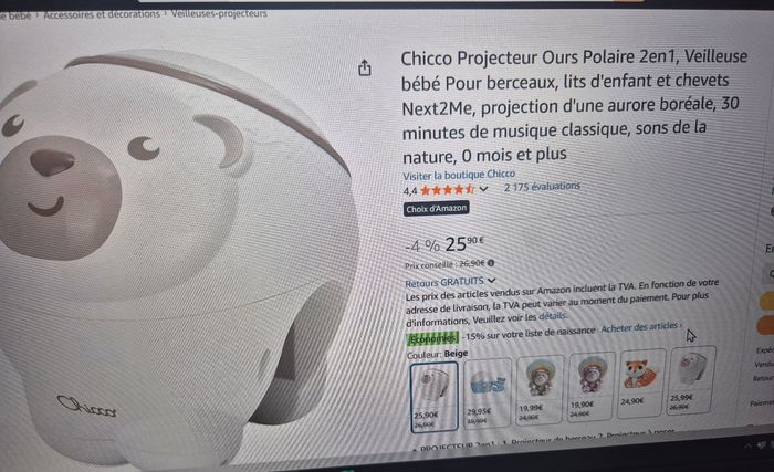 Projecteur ourson chicco - photo numéro 5