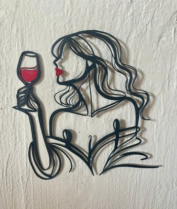 Art Mural Femme Vin Rouge