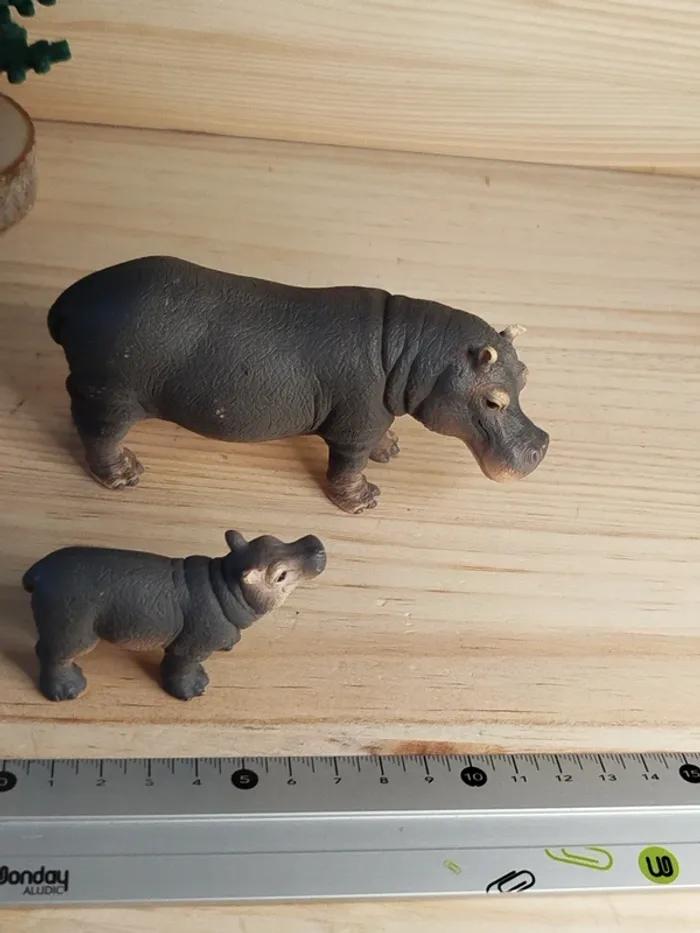 Schleich hippopotame et son bébé Figurine animal de la savane - photo numéro 9